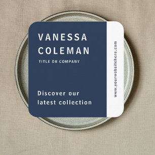 Beruflicher QR Code Navy Blue Social Media Quadratische Visitenkarte