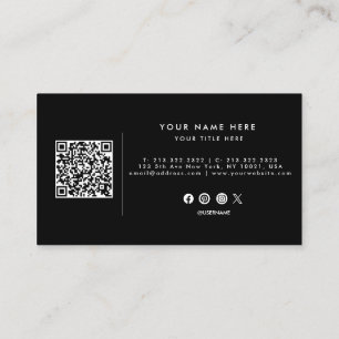 Beruflicher QR-Code Schwarz-Weiß-Visitenkarte Visitenkarte