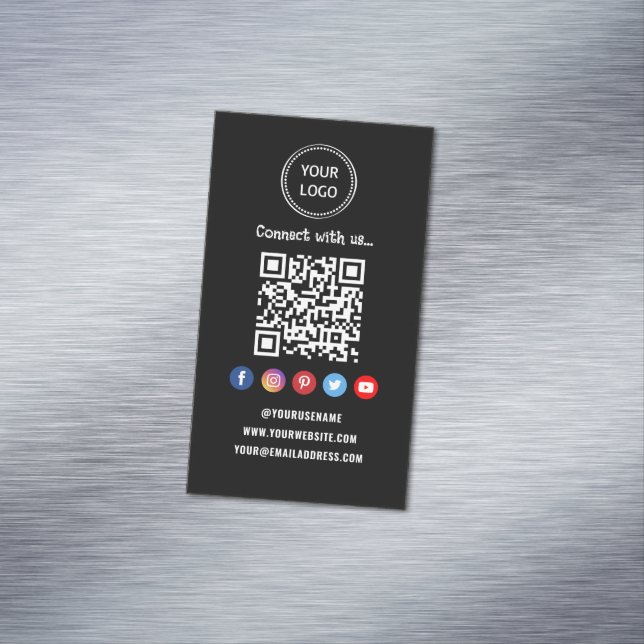 Beruflicher Qr Code Soziale Medien Verbinden Sie m Magnetische Visitenkarte (Beispiel)