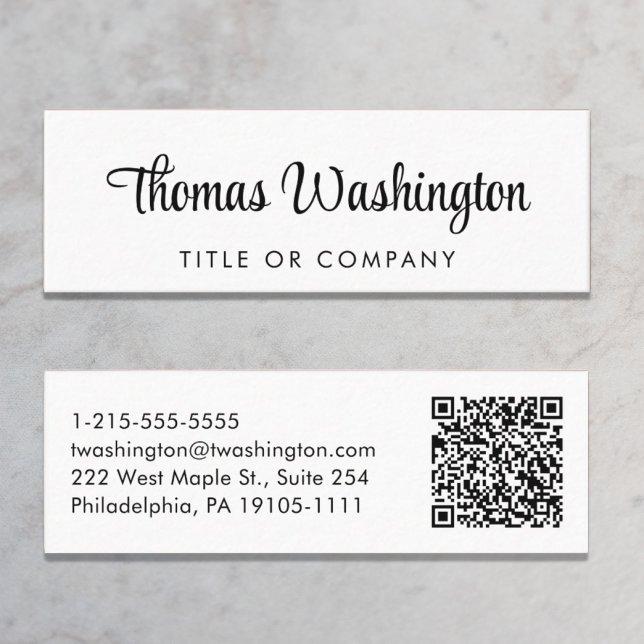 Beruflicher QR-Code Stilvolles Skript Mini Visitenkarte (Von Creator hochgeladen)