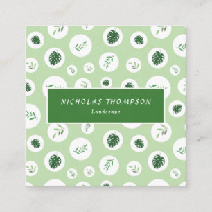 Beruflicher Rasen und Baumpflege Quadratische Visitenkarte