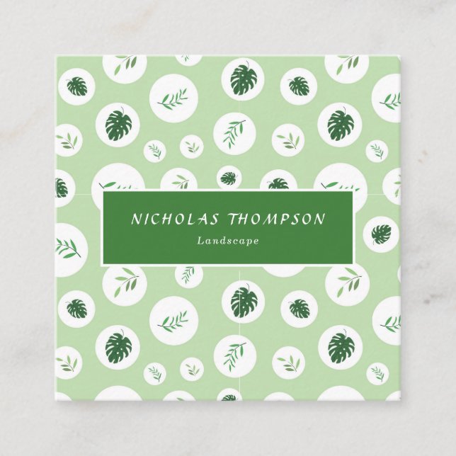 Beruflicher Rasen und Baumpflege Quadratische Visitenkarte (Vorderseite)