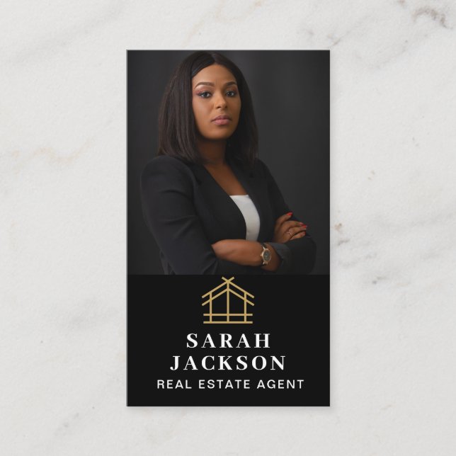 Beruflicher Real Anwesen Realtor Foto QR Code hinz Visitenkarte (Vorderseite)