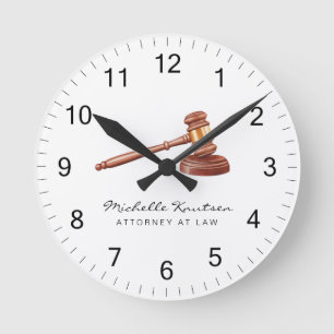 Beruflicher Rechtsanwalt White Runde Wanduhr