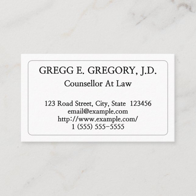 Beruflicher Rechtsberater Visitenkarte (Vorderseite)
