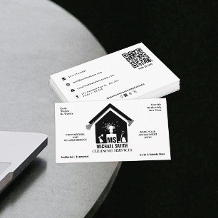 Beruflicher Reinigungsservice Einfache Monogramm-L Visitenkarte