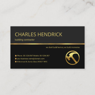 Beruflicher Retro Gold Line Construction Handyman Visitenkarte