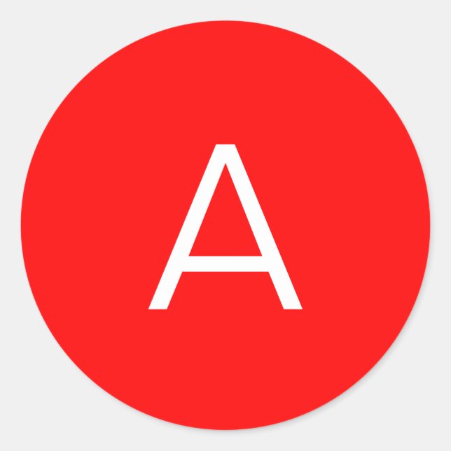 Beruflicher roter Anfangsbuchstabe Runder Aufkleber (Vorderseite)