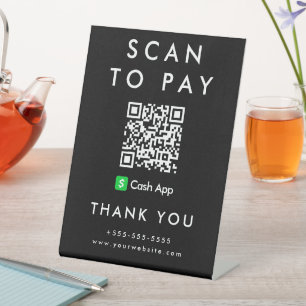 Beruflicher Scan zum Bezahlen von App QR-Code schw Sockelschild