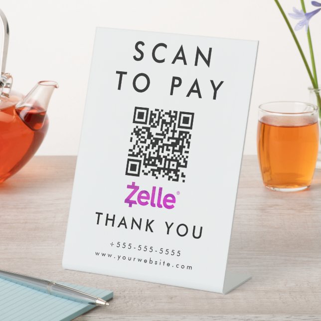 Beruflicher Scan zum Bezahlen von QR-Code in Zelle Sockelschild (In Situ)