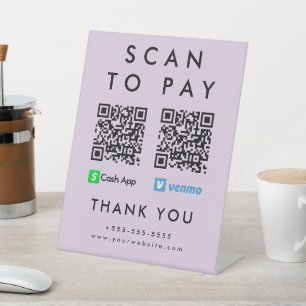 Beruflicher Scan zur Bezahlung von Venmo Cash App  Sockelschild