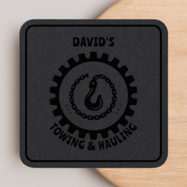 Beruflicher Schleppdiensttreiber schwarz Quadratische Visitenkarte (Von Creator hochgeladen)