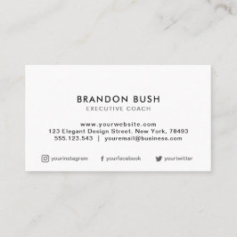 Beruflicher Schlichter weißer Eleganter moderner e Visitenkarte