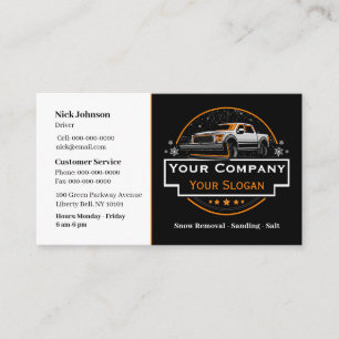 Beruflicher Schneeabbau, Schneepflug Visitenkarte