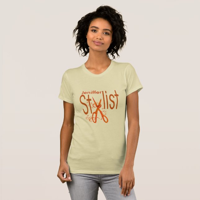 Beruflicher Schönheitssalon Hair Stylistische Sche T-Shirt (Vorne ganz)