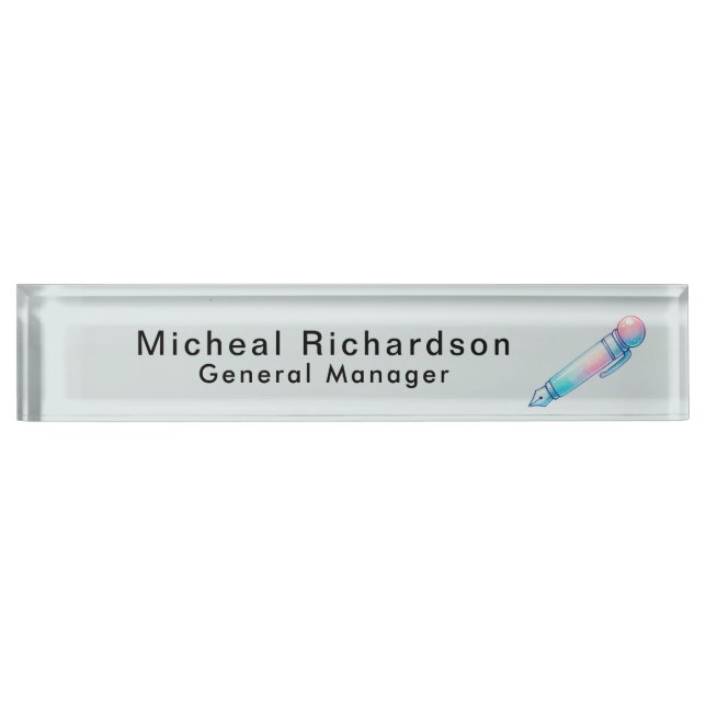 Beruflicher Schreibtisch Namensplakette (Vorderseite)