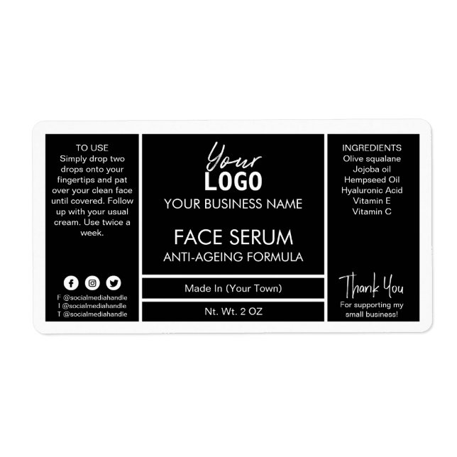 Beruflicher Schwarz-weißer Grenzfacettenserum (Vorne)