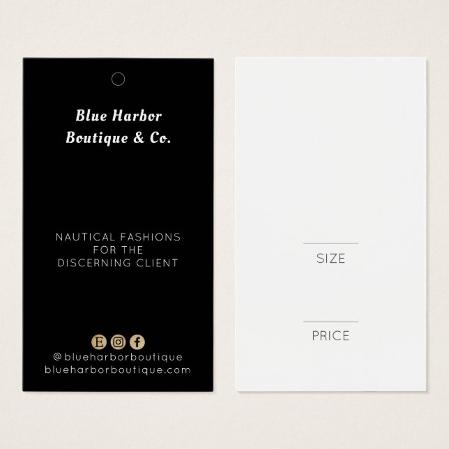 Beruflicher Schwarz-weißer Mode Preis (Vorne & Hinten)