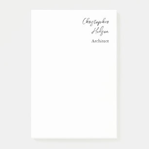 Beruflicher Schwarz-weißer Schlichter Architekt Di Post-it Klebezettel