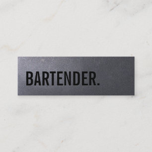 Beruflicher Schwarzer Barkeeper Minimalistisch Mini Visitenkarte