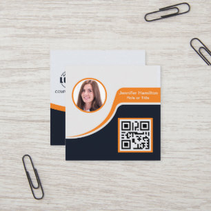 Beruflicher schwarzer Orange-Code für Ihr Logo Quadratische Visitenkarte