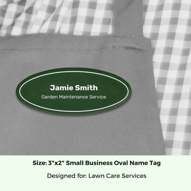 Beruflicher Service - Business Khaki und Black Ova Namenschild (Professional Service Business Green & White Oval Name Tag; Size 3 x 2 Inch)
