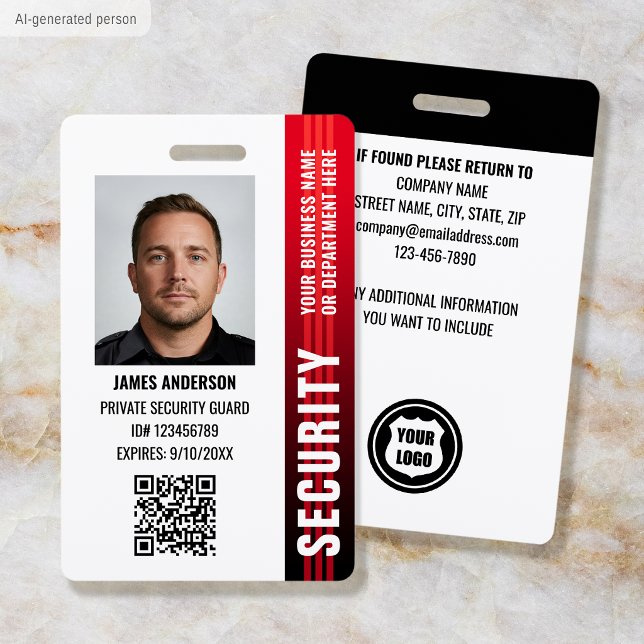Beruflicher Sicherheitsbeamter ID Foto Red Ausweis (Von Creator hochgeladen)