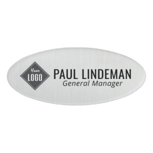 Beruflicher Silver Chrome Firmenlogo Mitarbeiter Namenschild