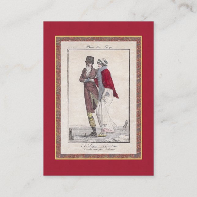 Beruflicher Skaten-Trainer-elegantes Vintages Visitenkarte (Rückseite)