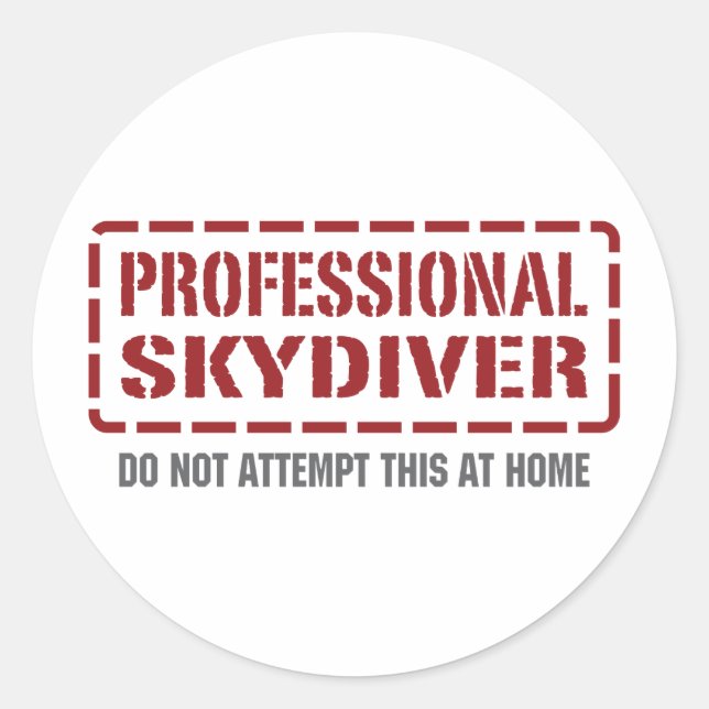 Beruflicher Skydiver Runder Aufkleber (Vorderseite)