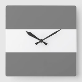 Beruflicher Spaß Moderne graue weiße Streifen Quadratische Wanduhr
