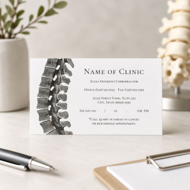 Beruflicher Spine Chiropraktiker Ernennung Terminkarte (Von Creator hochgeladen)