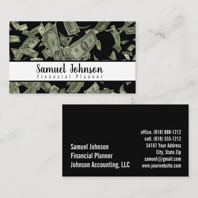 Beruflicher, stilvoller Finanzplaner Visitenkarte (Vorne/Hinten)