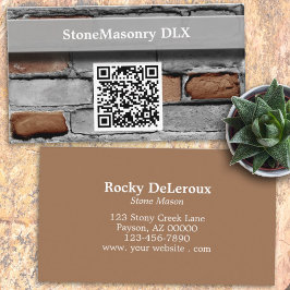 Beruflicher Stonemason Rustic Brick QR Code Visitenkarte