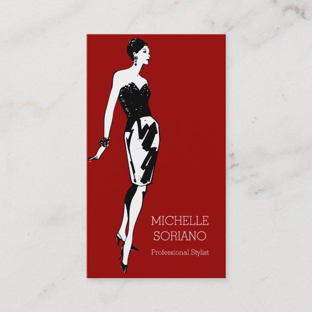 Beruflicher Stylist-Mode-Entwurf Visitenkarte (Vorderseite)