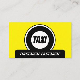 Beruflicher Taxifahrer gelbes Taxi Visitenkarte