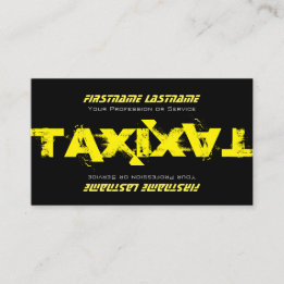 Beruflicher Taxifahrer gelbes Taxi Visitenkarte