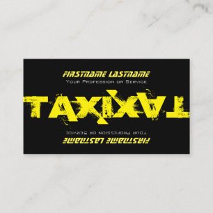 Beruflicher Taxifahrer gelbes Taxi Visitenkarte