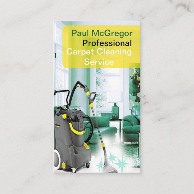 Beruflicher Teppich-Reinigungs-Service Visitenkarte (Vorderseite)