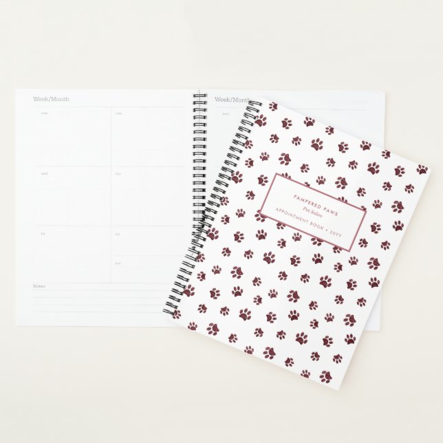 Beruflicher Tiersalon Rose Gold Paws Ernennung Planer (Anzeige)