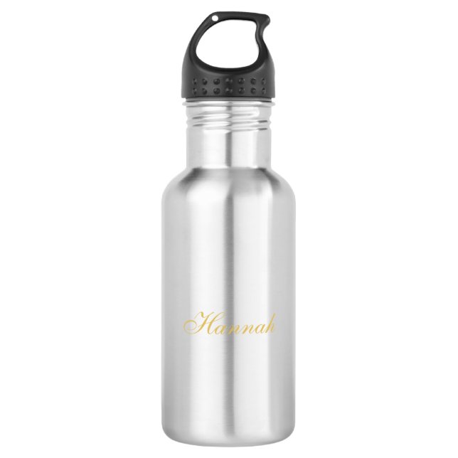 Beruflicher, trendiger Minimalistischer Name Edelstahlflasche (Vorderseite)