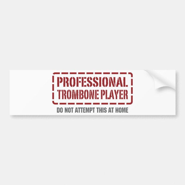 Beruflicher Trombone-Spieler Autoaufkleber (Vorne)