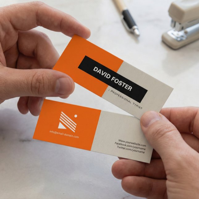 Beruflicher Typist - Einfach elegant Stilvoll Mini Visitenkarte (Von Creator hochgeladen)