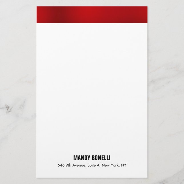 Beruflicher und moderner roter Trendsetter Briefpapier (Vorderseite)