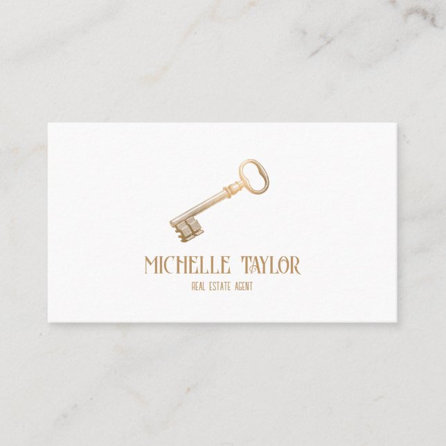 Beruflicher Vintager Immobilien Real Anwesen Foto  Visitenkarte (Vorderseite)