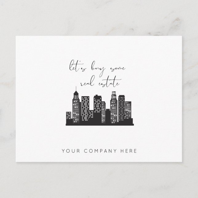 Beruflicher Wolkenkratzer kaufen wir ein echtes An Postkarte (Vorderseite)