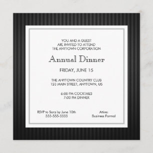 Berufliches Abendessen in Black & Silver Business Einladung