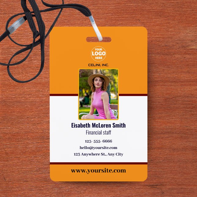 Berufliches Abzeichen für die Sicherheit von Schif Ausweis (Professional Orange Security Badge: Photo & Company Badge)