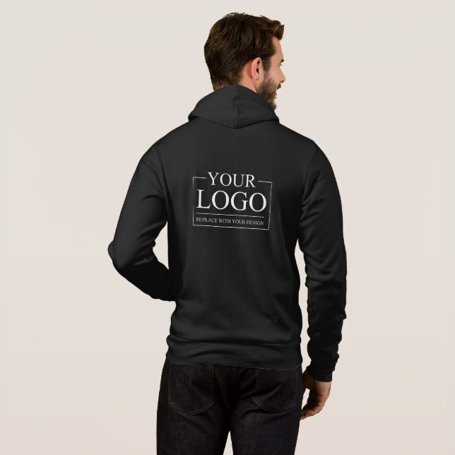 Berufliches ADD-LOGO-Unternehmen Hoodie (Schwarz voll)