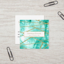 Berufliches Aqua Blue Watercolor Quadratische Visitenkarte
